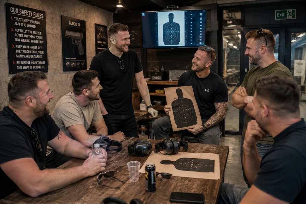 Stag group after completing a 4 Gun Shooting package in Budapest
