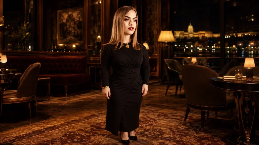Dwarf performer in an elegant Budapest nightlife venue