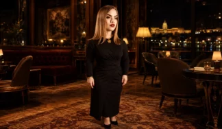 Dwarf performer in an elegant Budapest nightlife venue