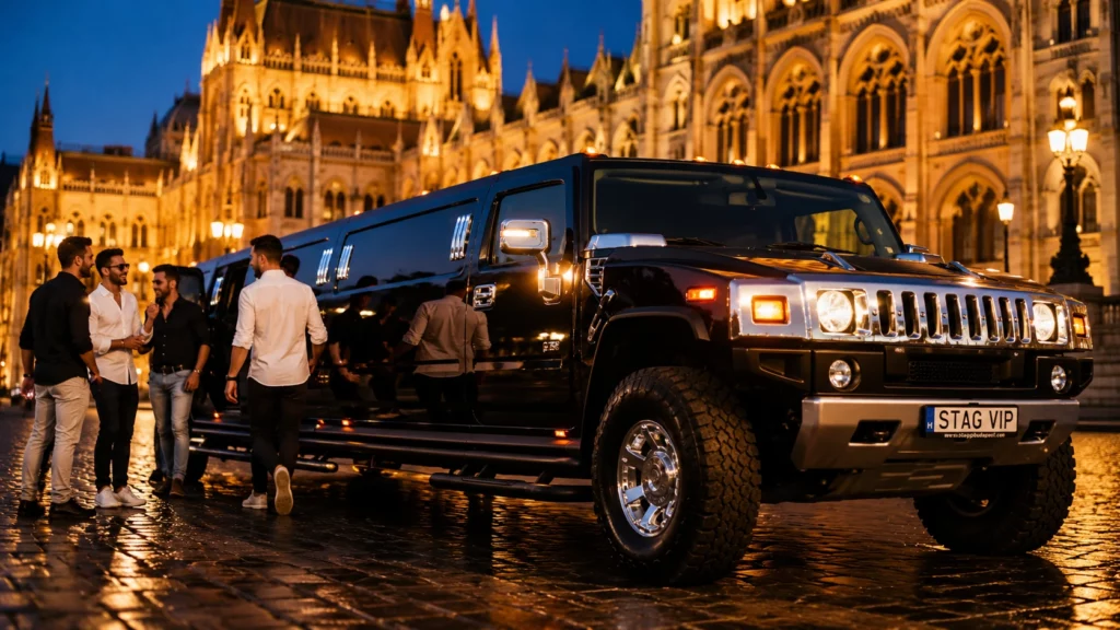 Black Hummer limo in Budapest for private group hire