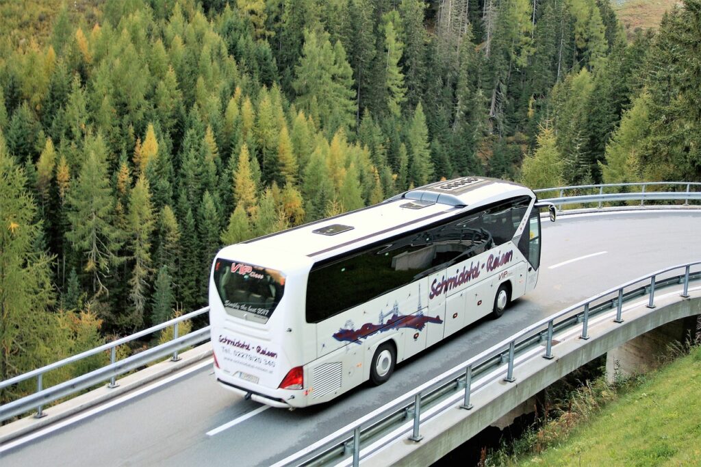 private bus transfer during a party activity in Budapest