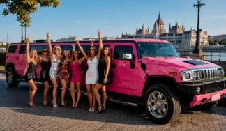 Pink Hummer limousine in Budapest for hen parties and celebrations