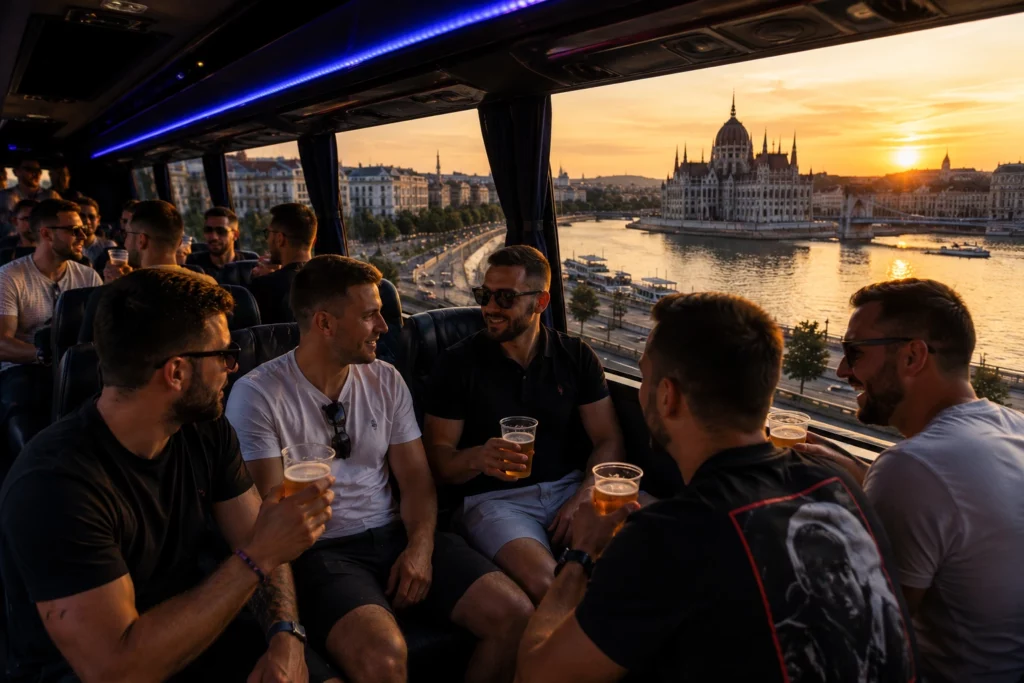 Budapest Beer Bus experience with unlimited beer and city views