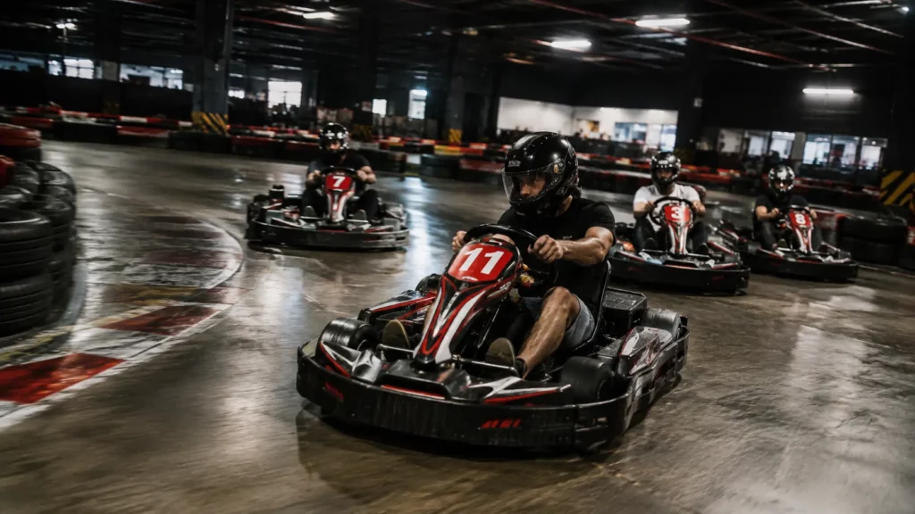 Bachelor party group go-karting in Budapest