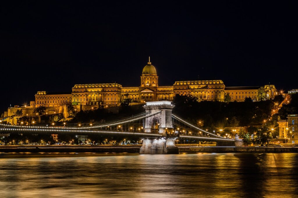 chain bridge with estonishing view