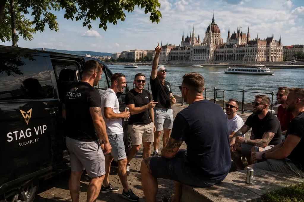 Stag do activities in Budapest with a STAG VIP group by the Danube.