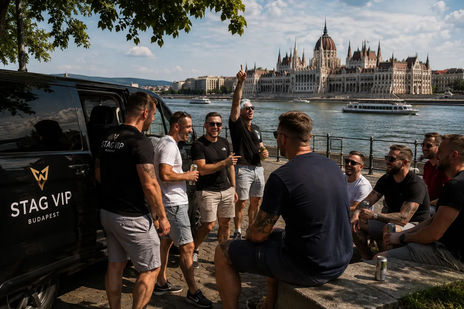 Stag do activities in Budapest with a STAG VIP group by the Danube.