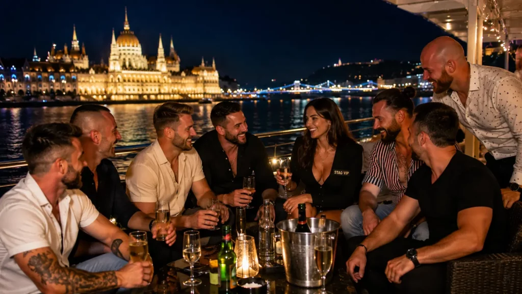 STAG VIP group celebrating on a Danube cruise in Budapest