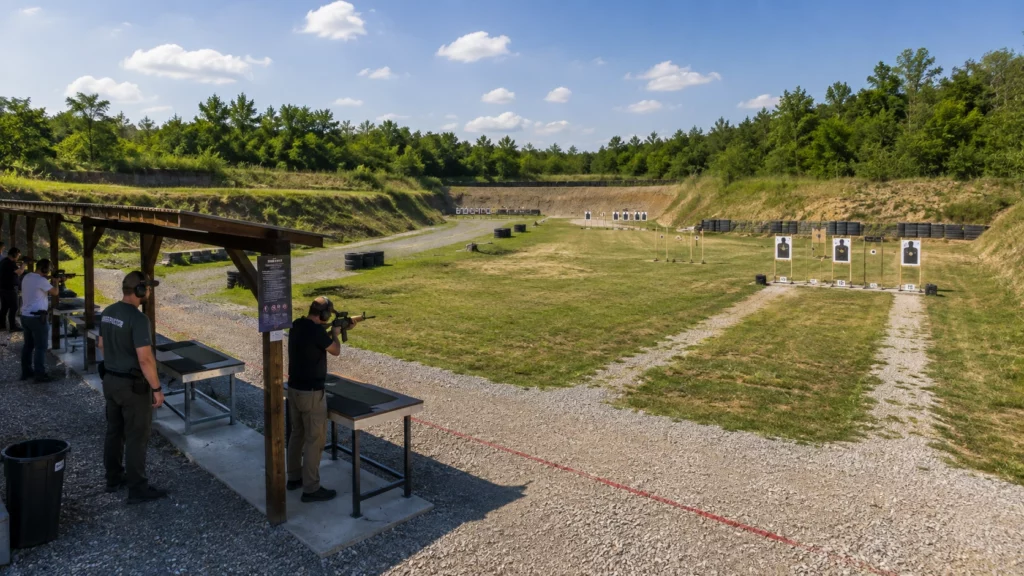 Outdoor shooting range near Budapest with multiple target distances