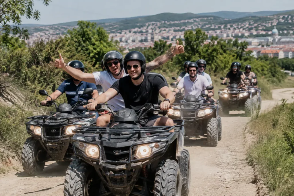 Bachelor party group quad biking in Budapest