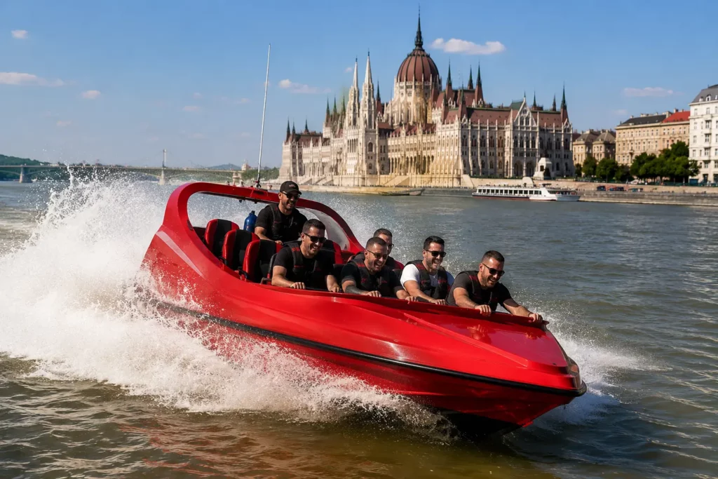 High-speed jet boat ride on the Danube in Budapest