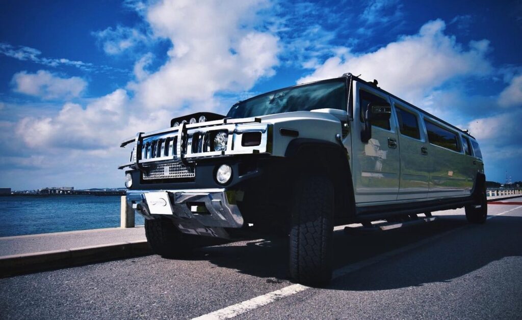 Hummer limo for stag do transfer Budapest, perfect for large groups seeking stylish and comfortable party transportation.