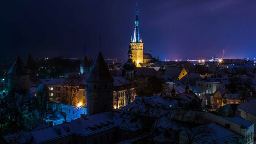 Tallinn’s medieval skyline, beautifully illuminated at night, gives this city a magical atmosphere, perfect for a unique stag do experience in Europe.