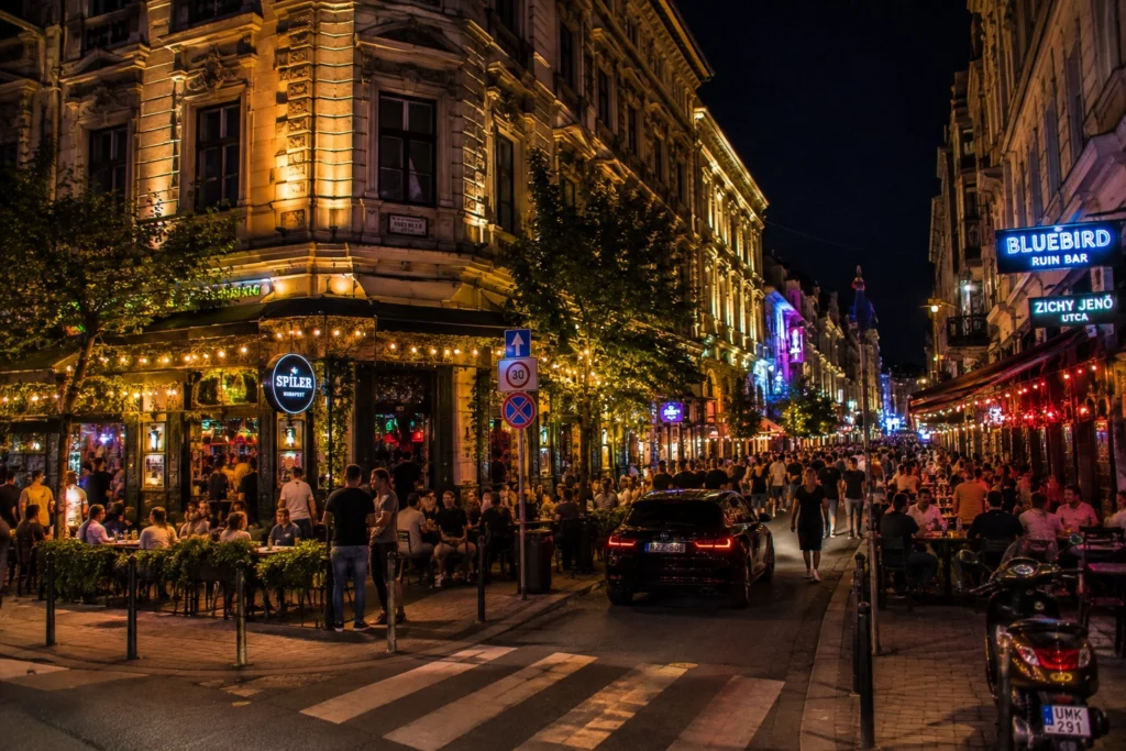 District VI Budapest nightlife around Nagymező Street